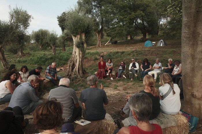 Outdoor conference at Gaya